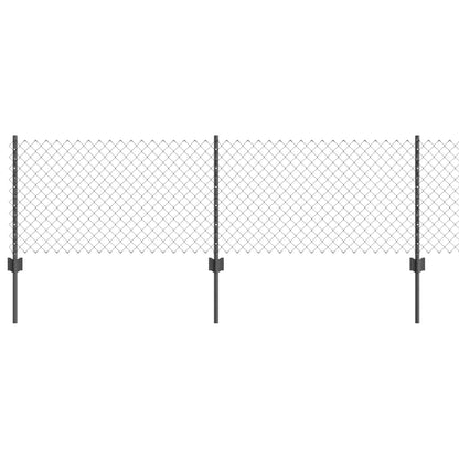 Hek met Paal Grijs 0,6 x 25 m Staal en PVC