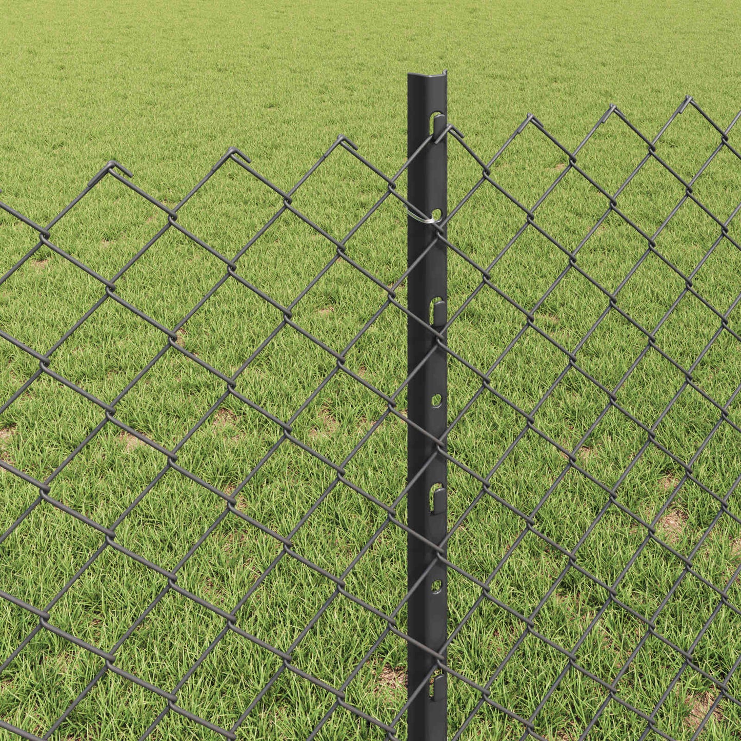 Hek met Paal Grijs 0,8 x 25 m Staal en PVC