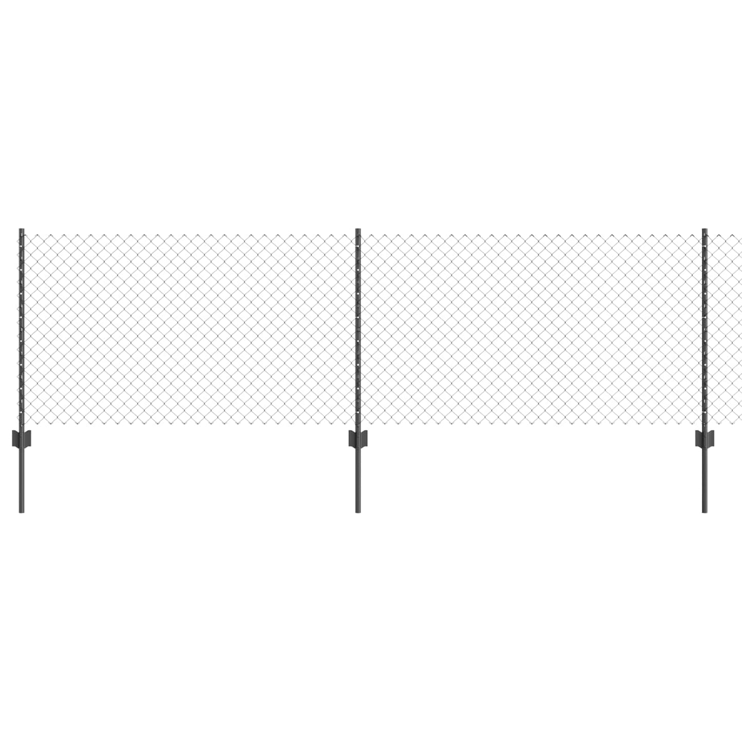 Hek met Paal Grijs 0,8 x 25 m Staal en PVC