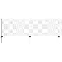 Hek met Paal Grijs 0,8 x 25 m Staal en PVC