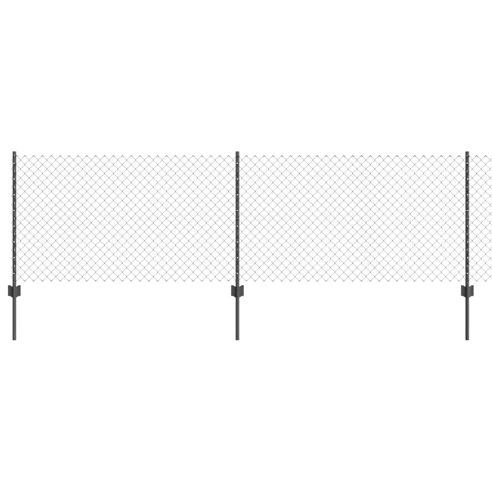 Hek met Paal Grijs 0,8 x 25 m Staal en PVC