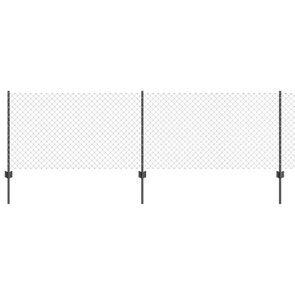 Hek met Paal Grijs 0,8 x 25 m Staal en PVC