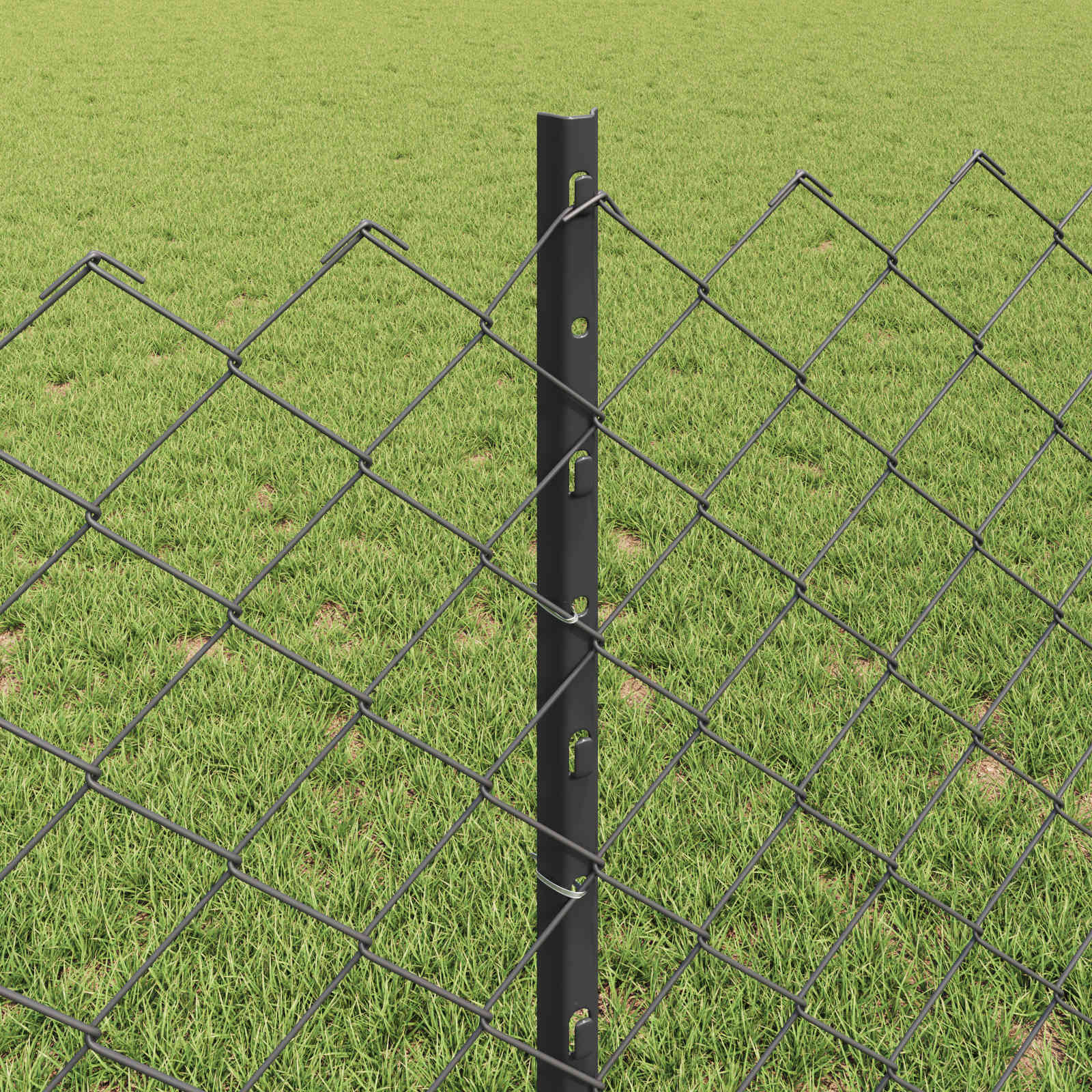 Hek met Paal Grijs 0,8 x 25 m Staal