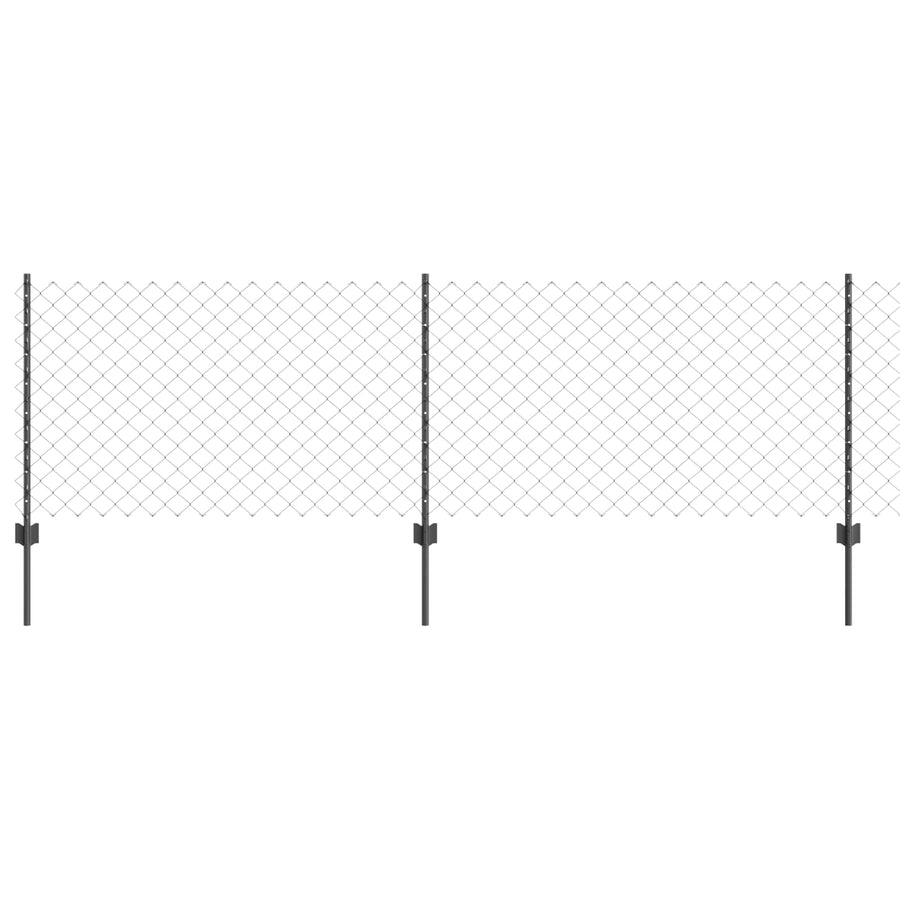 Hek met Paal Grijs 0,8 x 25 m Staal