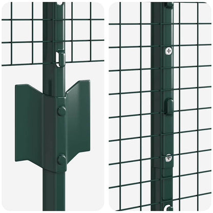 Hecke Met Palen 1,5 X 10 Cm Staal Groen 10 x 1,5 m hek (1,9 x 1,9 cm gaas)