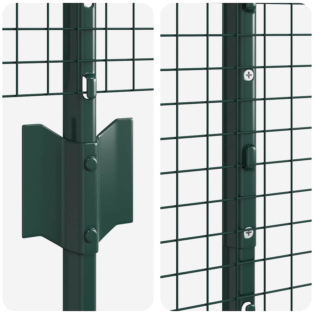 Hecke Met Palen 1,5 X 10 Cm Staal Groen 10 x 1,5 m hek (2,5 x 2,5 cm gaas)