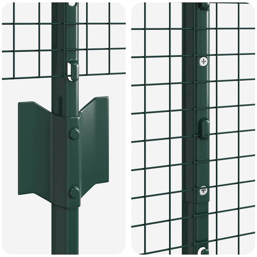 Hecke Met Palen 1,5 X 10 Cm Staal Groen 10 x 1,5 m hek (2,5 x 2,5 cm gaas)