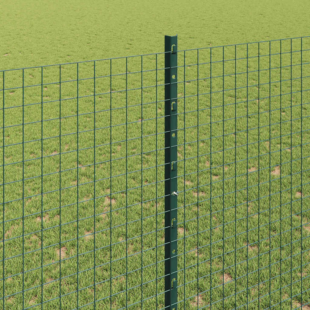 Hecke Met Palen 1,5 X 10 Cm Staal Groen 10 x 1,5 m hek (2,5 x 2,5 cm gaas)
