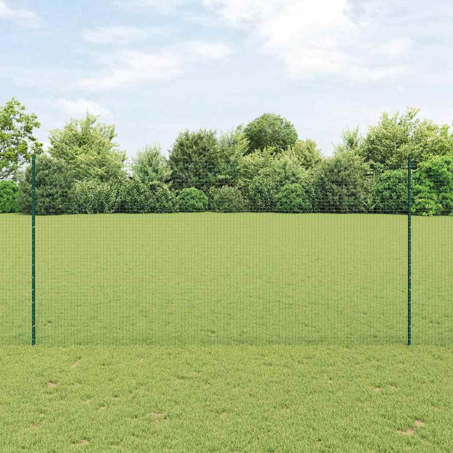 Hecke Met Palen 1,5 X 10 Cm Staal Groen 10 x 1,5 m hek (2,5 x 2,5 cm gaas)