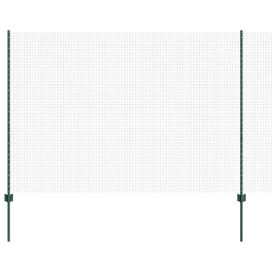 Hecke Met Palen 1,5 X 10 Cm Staal Groen 10 x 1,5 m hek (2,5 x 2,5 cm gaas)