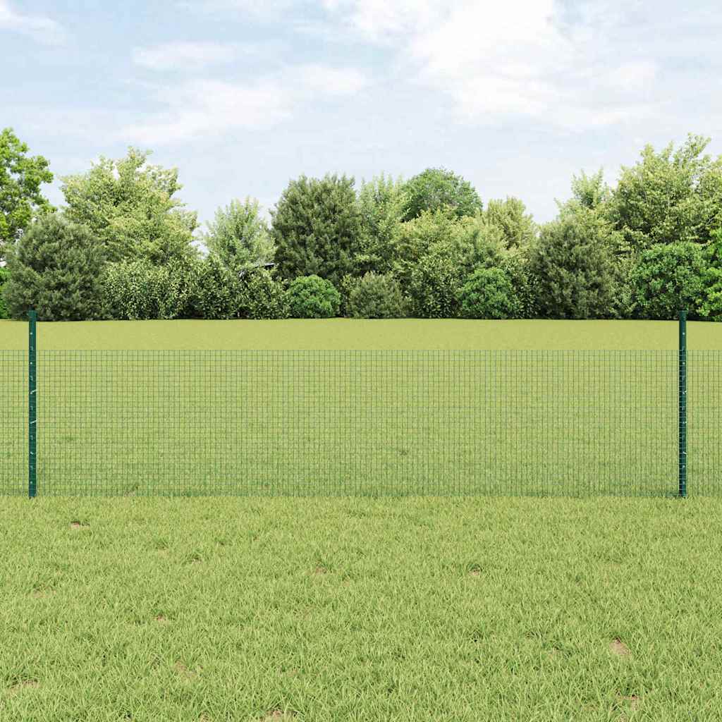 Hek Met Paal 0,5 X 25 M Staal Groen 25 x 0,5 m hek (1,6 x 1,6 cm gaas)