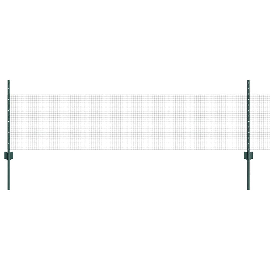 Hek Met Paal 0,5 X 25 M Staal Groen 25 x 0,5 m hek (1,6 x 1,6 cm gaas)