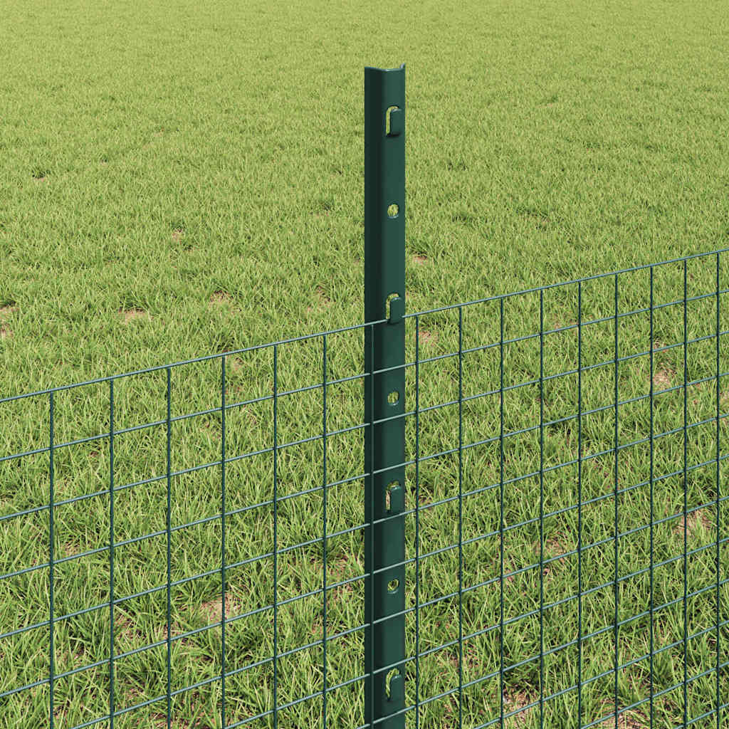 Hecke Met Palen 0,5 X 25 M Staal Groen 25 x 0.5 m hek (2.5 x 2.5 cm gaas)