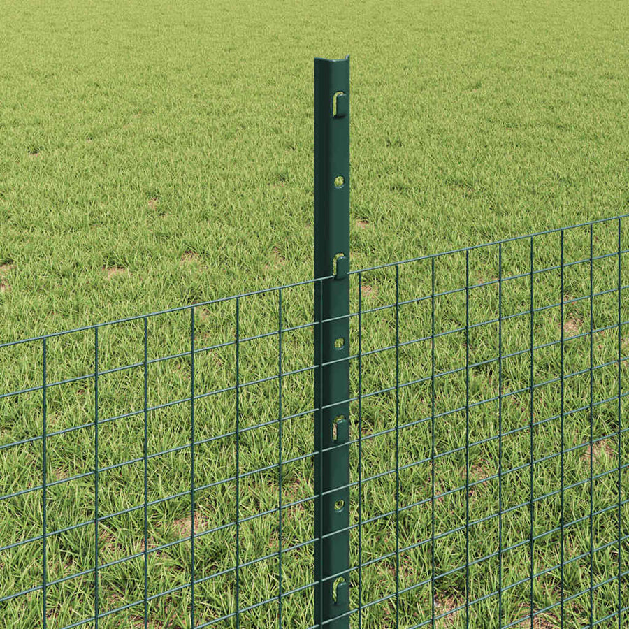 Hecke Met Palen 0,5 X 25 M Staal Groen 25 x 0.5 m hek (2.5 x 2.5 cm gaas)