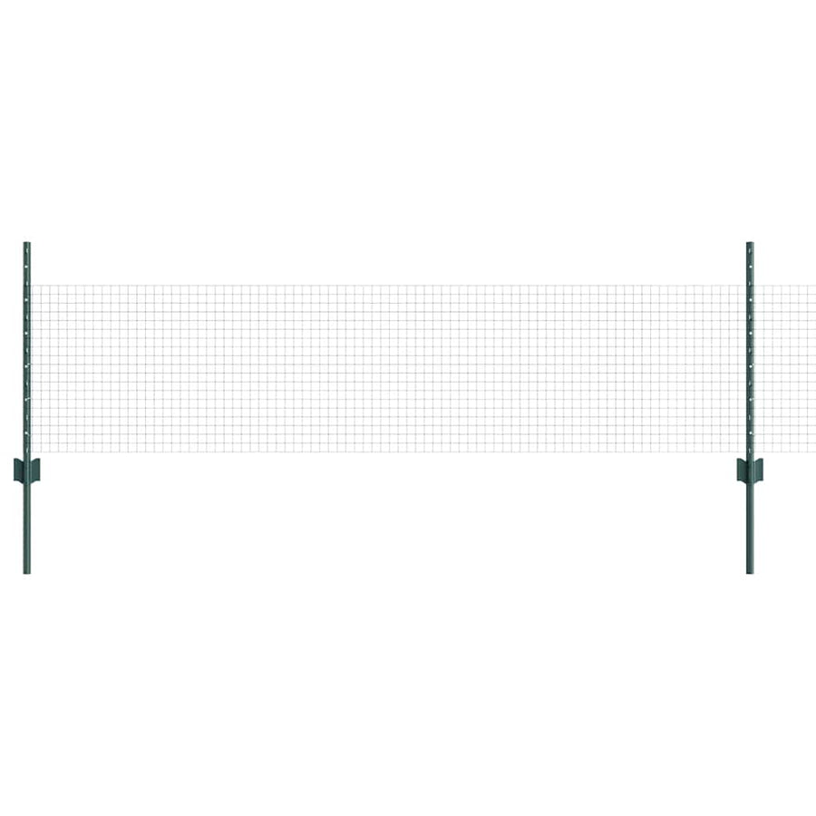 Hecke Met Palen 0,5 X 25 M Staal Groen 25 x 0.5 m hek (2.5 x 2.5 cm gaas)