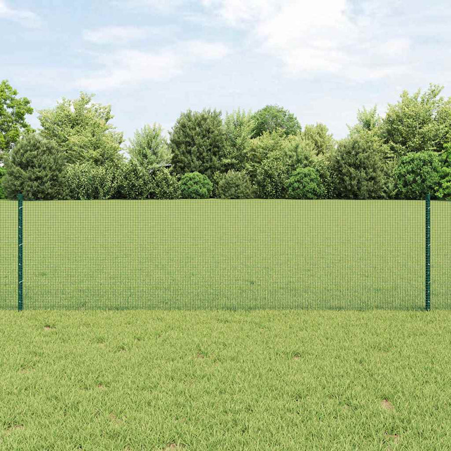 Hek Met Paal 0,6 X 25 M Staal En Pvc Groen 25 x 0,6 m hek (1,2 x 1,2 cm gaas)