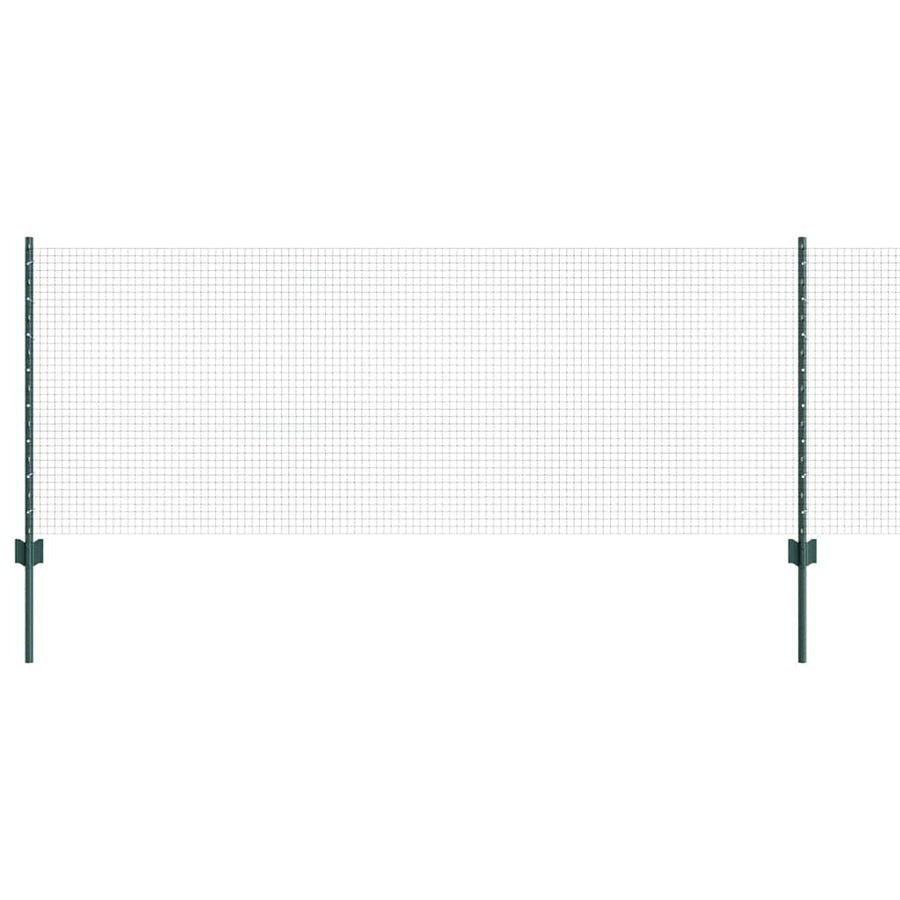 Hek Met Paal 0,8 X 25 M Staal En Pvc Groen 25 x 0,8 m hek (1,9 x 1,9 cm gaas)