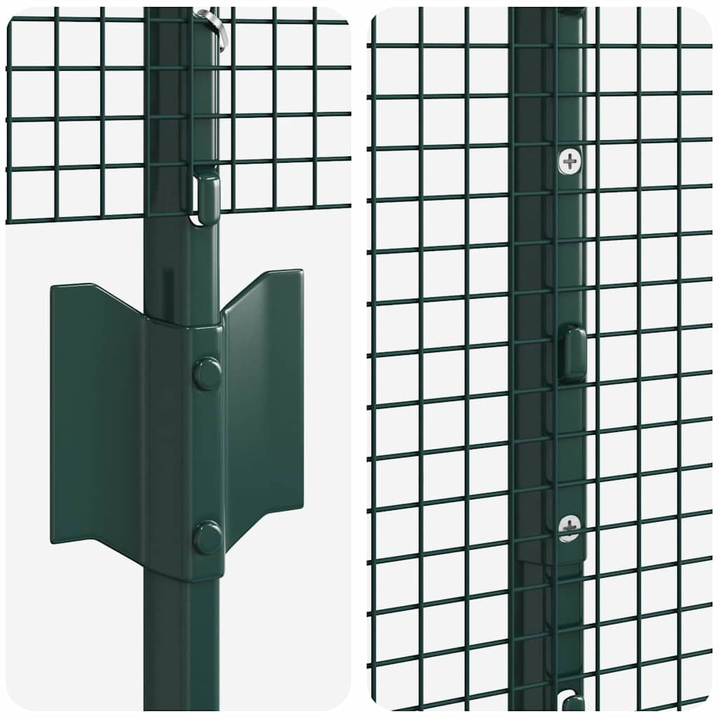Hek Met Paal 1,5 X 25 M Staal Groen 25 x 1,5 m hek (1,2 x 1,2 cm gaas)