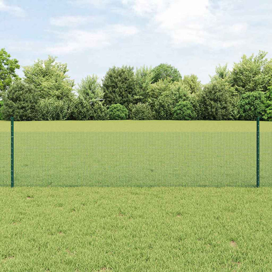 Hek Met Paal 0,5 X 50 M Staal En Pvc Groen 50 x 0,5 m hek (1,2 x 1,2 cm gaas)