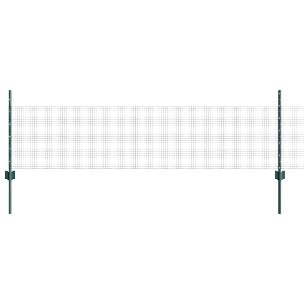 Hek Met Paal 0,5 X 50 M Staal En Pvc Groen 50 x 0,5 m hek (1,6 x 1,6 cm maas)