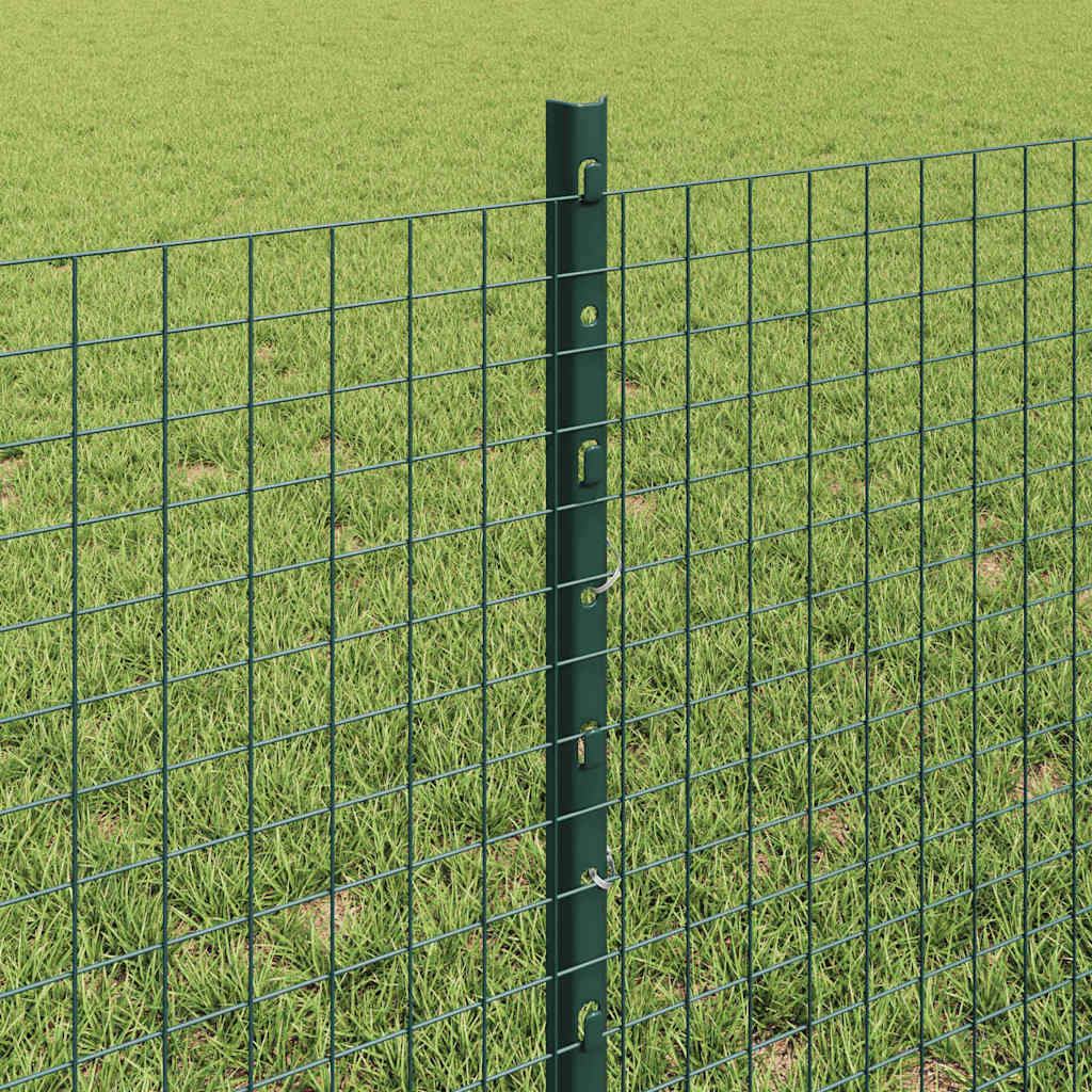 Hek Met Paal 0,6 X 50 M Staal En Pvc Groen 50 x 0,6 m hek (2,5 x 2,5 cm maas)