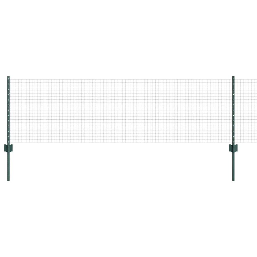Hek Met Paal 0,6 X 50 M Staal En Pvc Groen 50 x 0,6 m hek (2,5 x 2,5 cm maas)