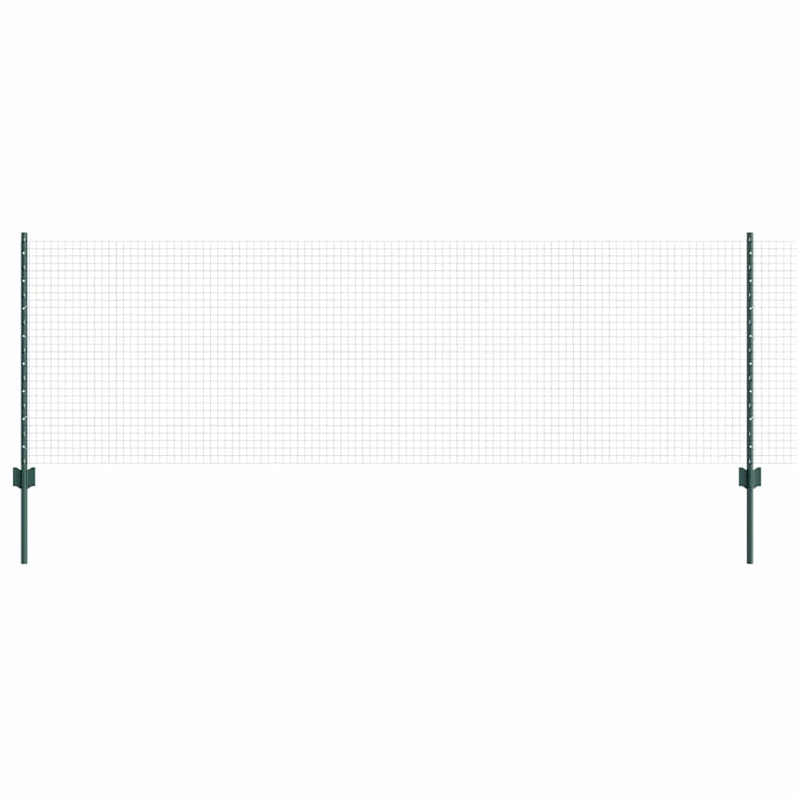 Hek Met Paal 0,8 X 50 M Staal En Pvc Groen 50 x 0,8 m hek (2,5 x 2,5 cm gaas)