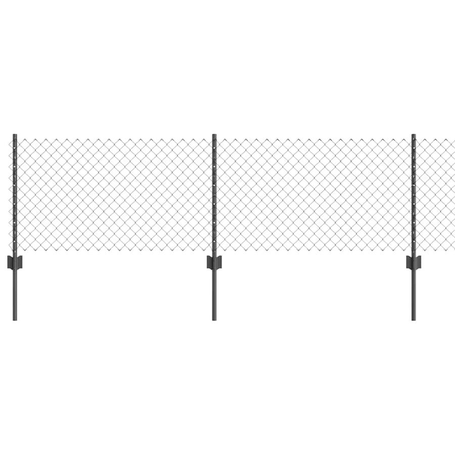 Hek En Paal 0,4 X 10 M Staal Grijs 10 x 0,4 m hek (1,9 x 1,9 cm gaas) Gelast draadhek