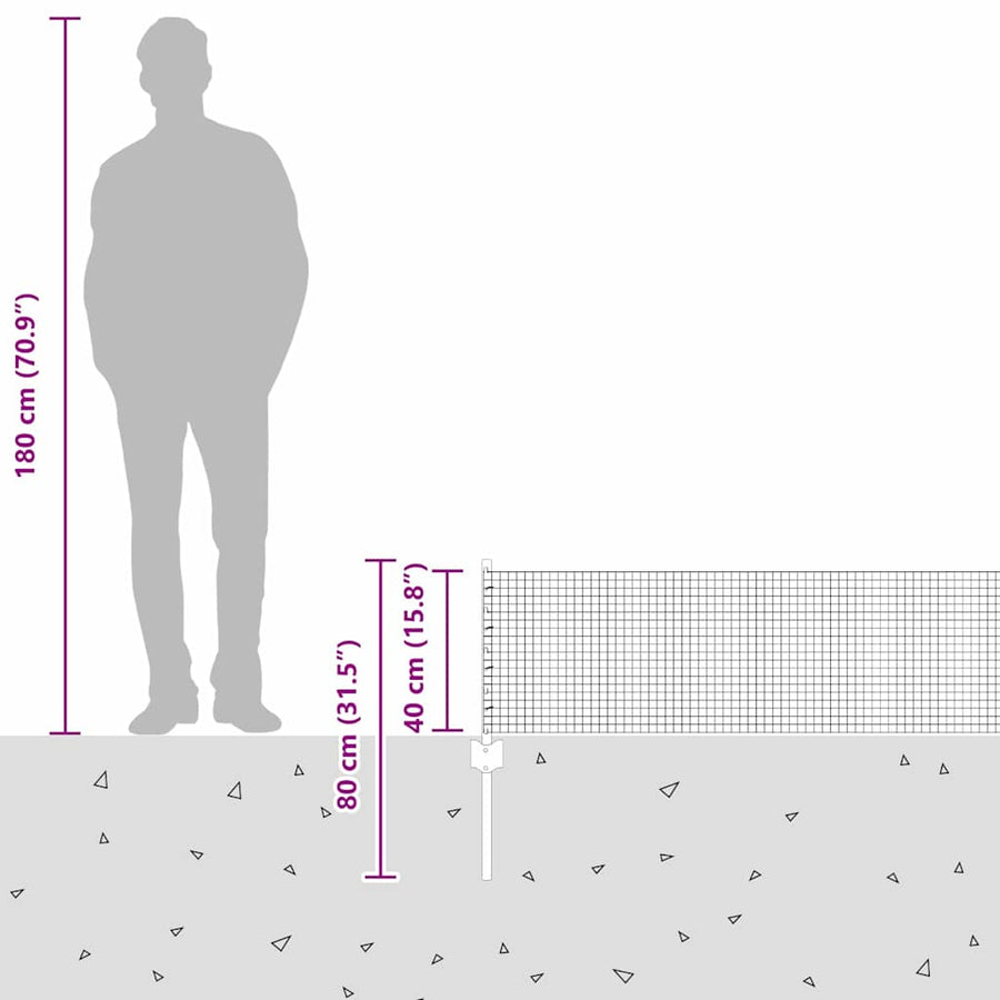 Hek En Paal 0,4 X 10 M Staal Grijs 10 x 0,4 m hek (1,9 x 1,9 cm gaas) Gelast draadhek