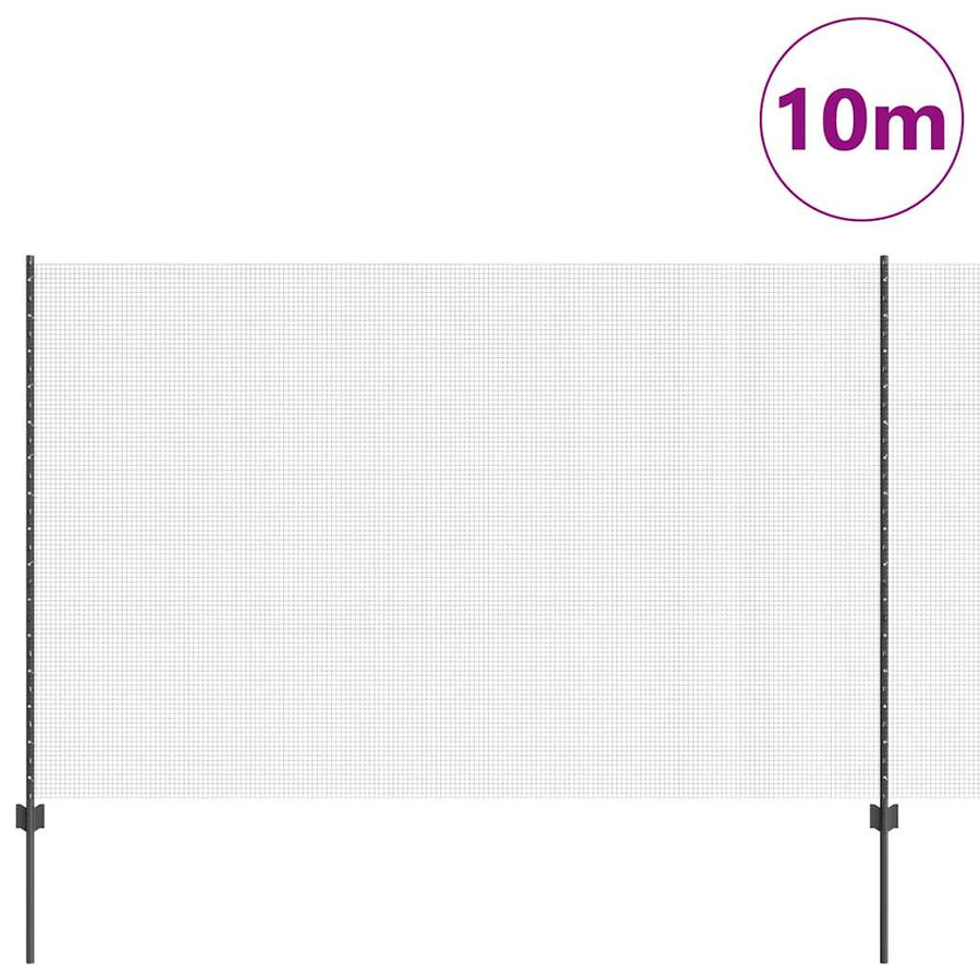Hek En Paal 1,5 X 10 M Staal Grijs 10 x 1,5 m hek (1,2 x 1,2 cm gaas)