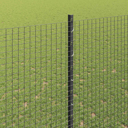 Hecke Met Palen 1.5 X 10 M Staal Grijs 10 x 1,5 m hek (1,9 x 1,9 cm gaas)