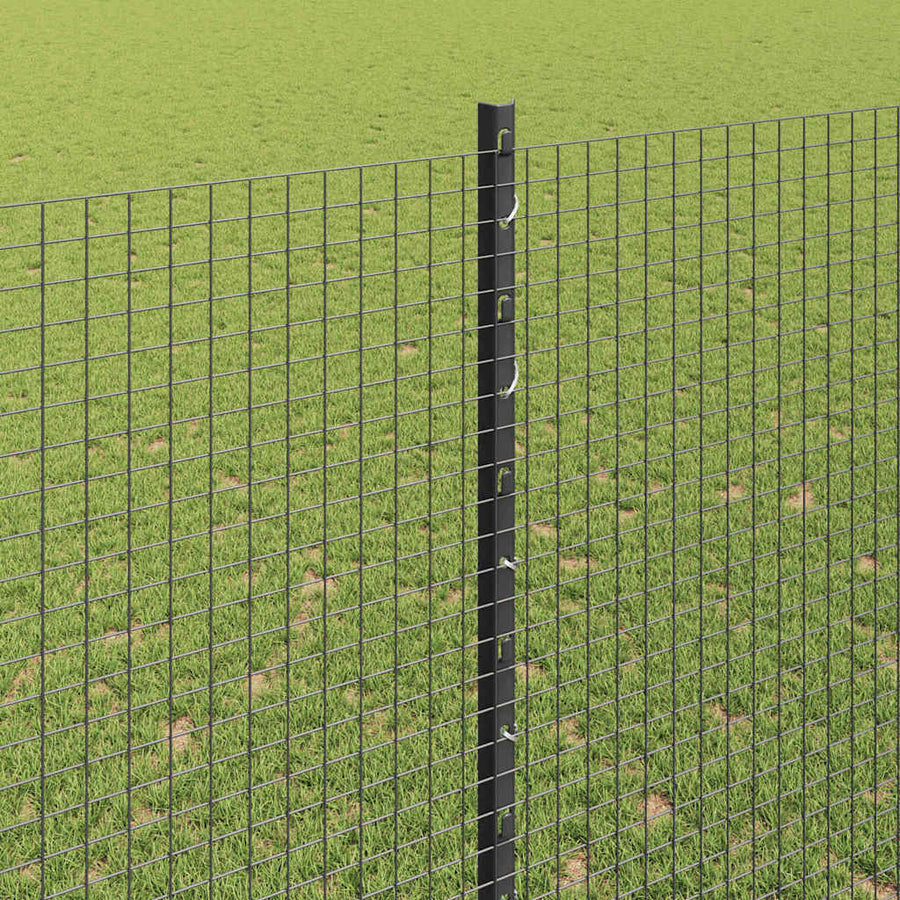 Hecke Met Palen 1.5 X 10 M Staal Grijs 10 x 1,5 m hek (1,9 x 1,9 cm gaas)