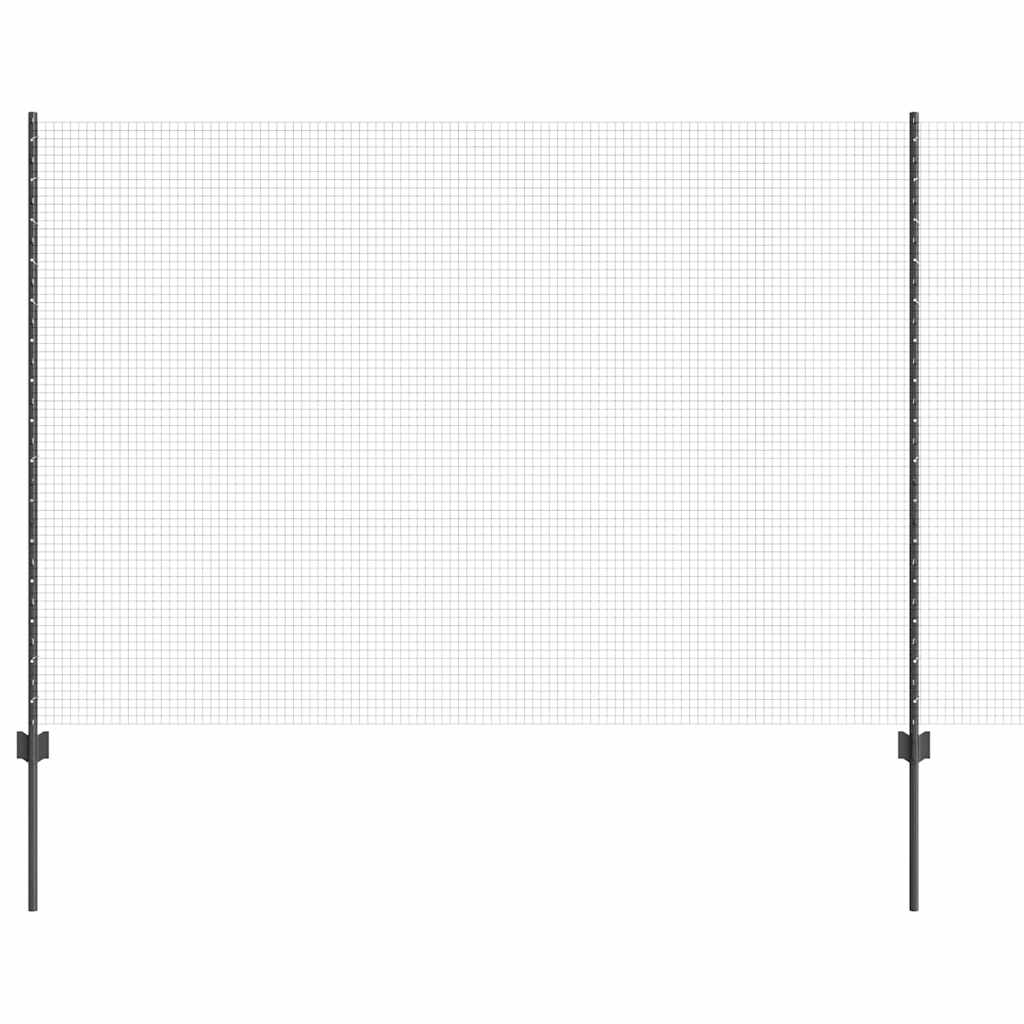 Hecke Met Palen 1.5 X 10 M Staal Grijs 10 x 1,5 m hek (1,9 x 1,9 cm gaas)