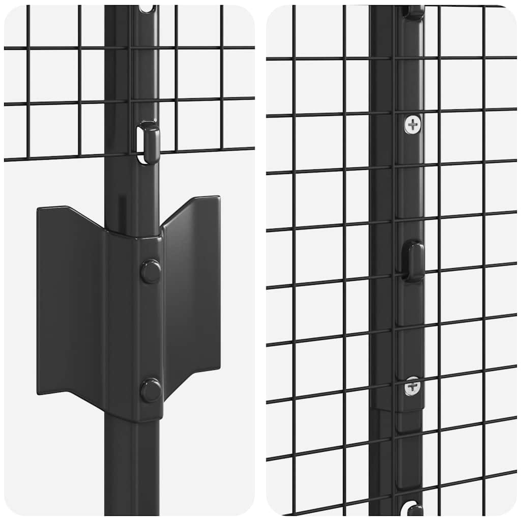 Buitenlasdraadhek met palen 10 x 1,6 m PVC-Coated Staal Grijs