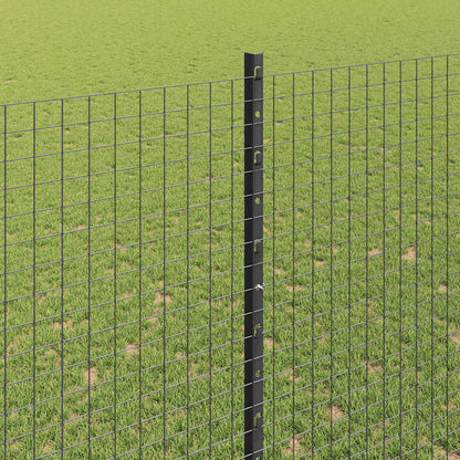 Buitenlasdraadhek met palen 10 x 1,6 m PVC-Coated Staal Grijs