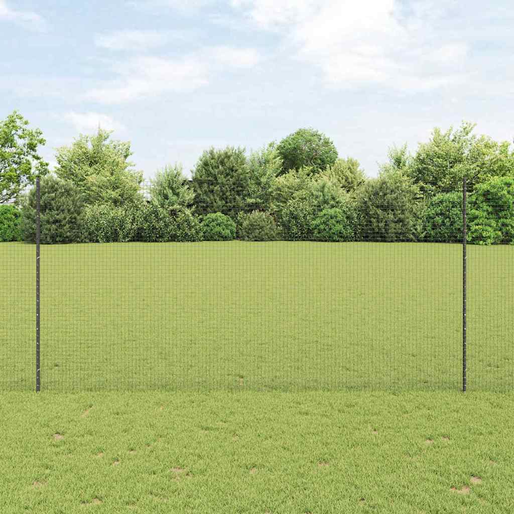 Buitenlasdraadhek met palen 10 x 1,6 m PVC-Coated Staal Grijs