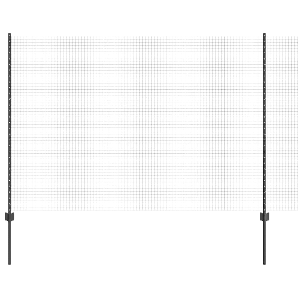 Buitenlasdraadhek met palen 10 x 1,6 m PVC-Coated Staal Grijs