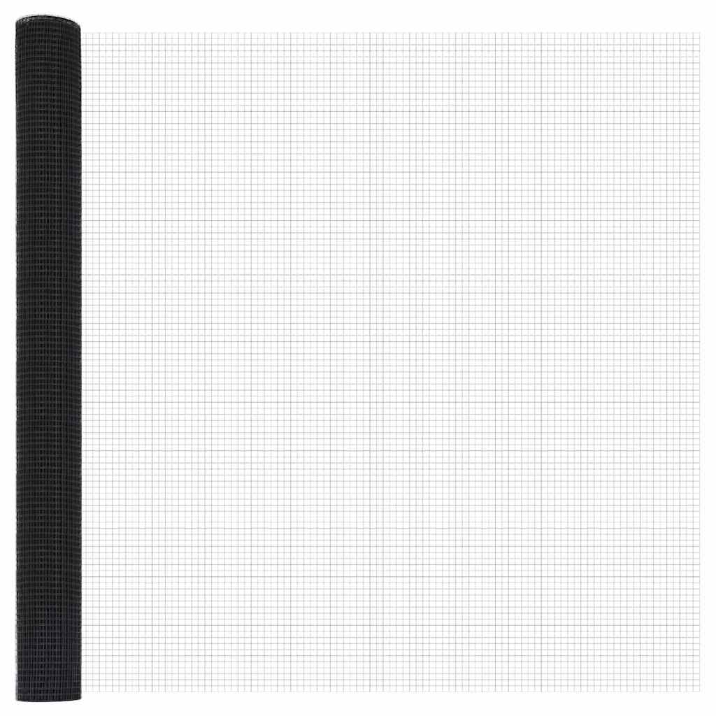 Buitenlasdraadhek met palen 10 x 1,6 m PVC-Coated Staal Grijs