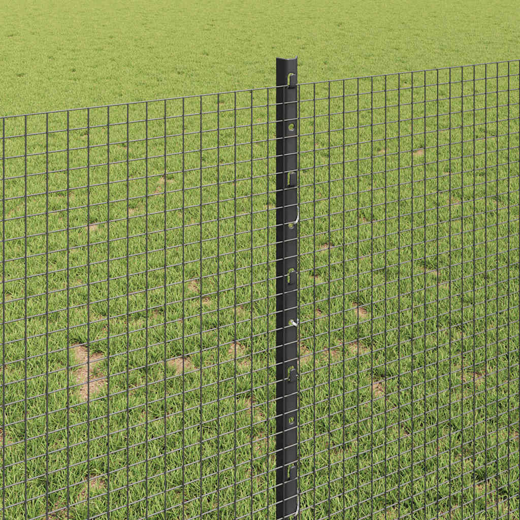 Hek met Paal Grijs 1 x 25 m Staal
