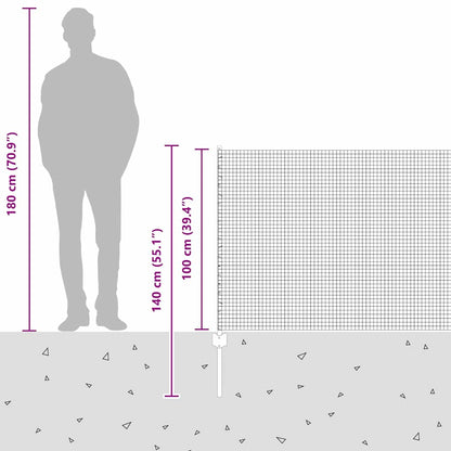 Hek met Paal Grijs 1 x 25 m Staal