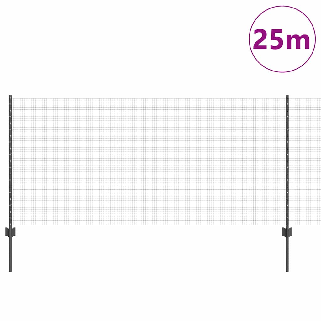 Hek met Paal Grijs 1 x 25 m Staal