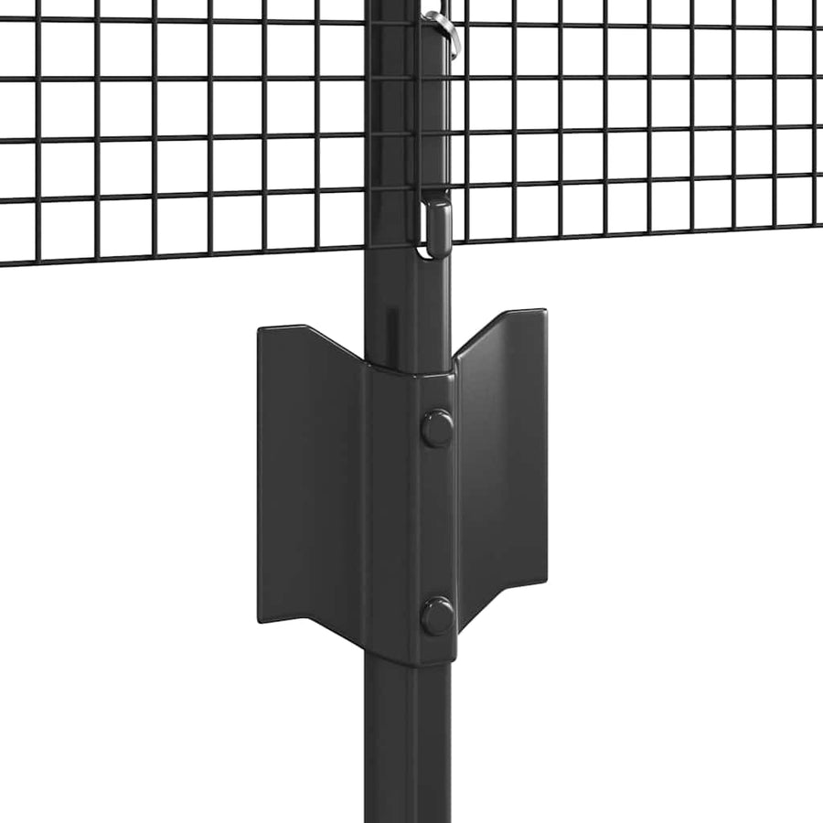 Hek met Paal Grijs 0,5 x 50 m Staal en PVC