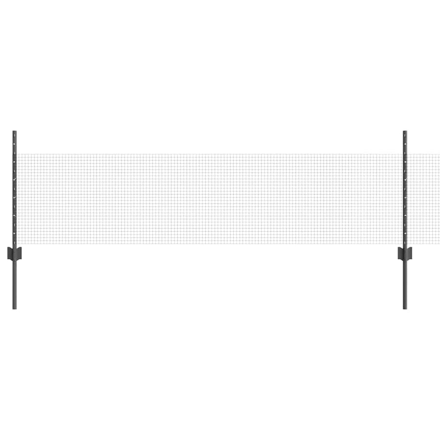 Hek met Paal Grijs 0,5 x 50 m Staal en PVC