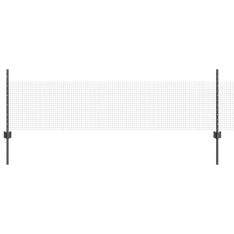 Hek met Paal Grijs 0,5 x 50 m Staal en PVC
