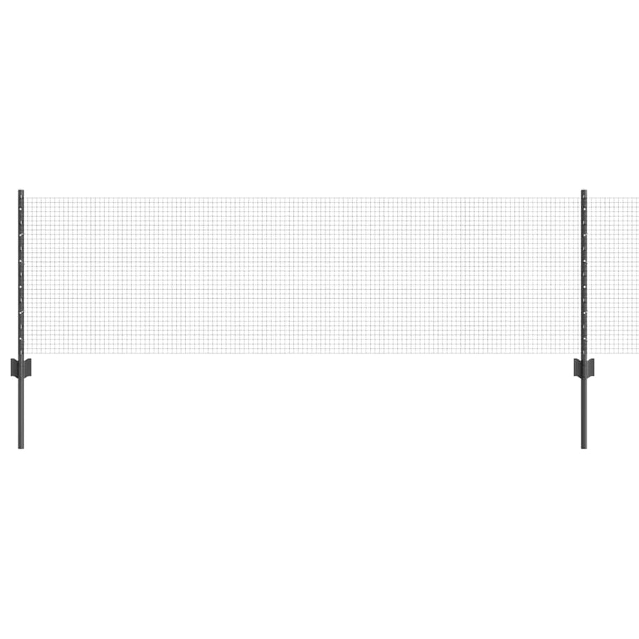 Hek met Paal Grijs 0,6 x 50 m Staal en PVC