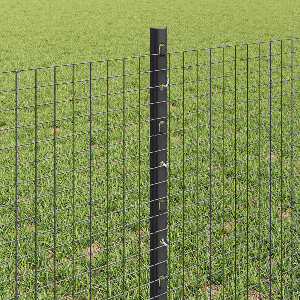 Hek met Paal Grijs 0,6 x 50 m Staal en PVC