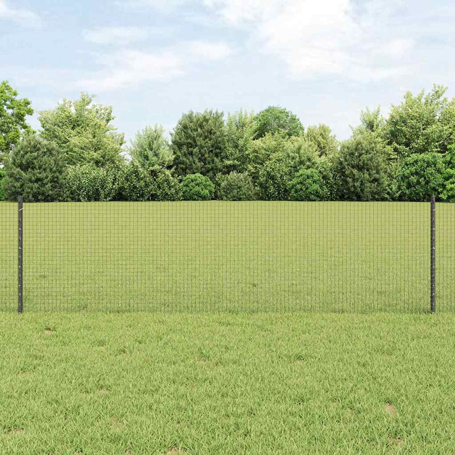 Hek met Paal Grijs 0,6 x 50 m Staal en PVC
