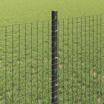 Hek met Paal Grijs 0,8 x 50 m Staal en PVC