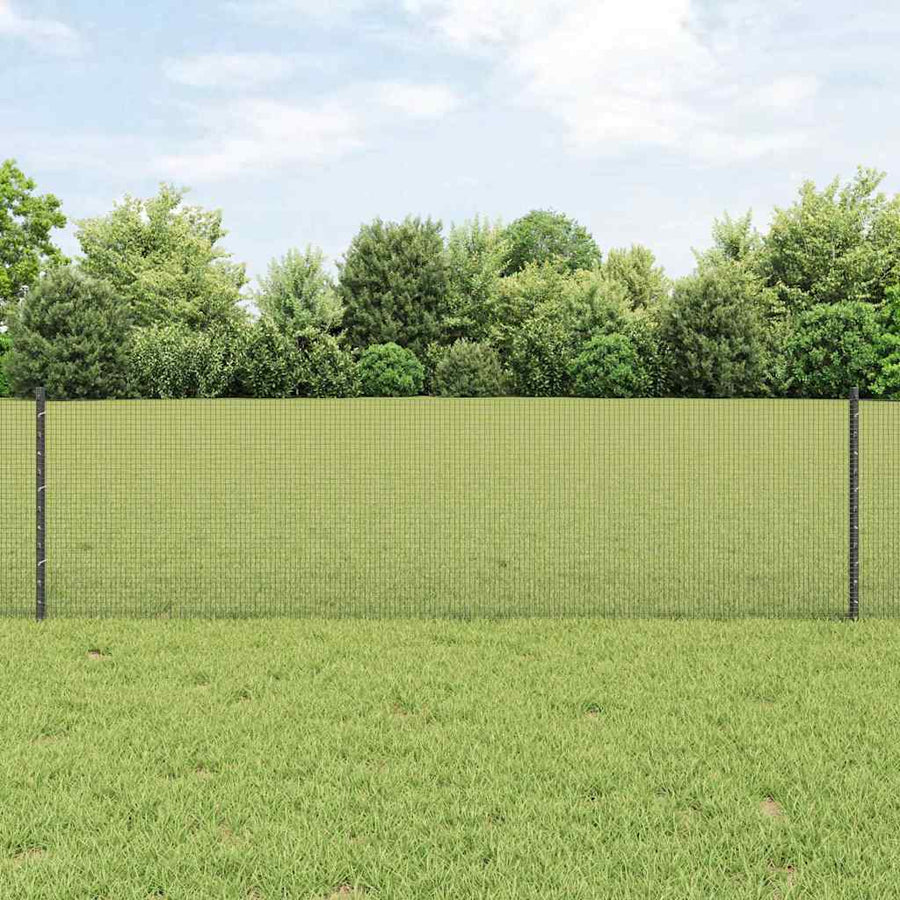 Hek Met Paal 0,6 X 100 M Staal En Pvc Grijs 100 x 0,6 m hek (1,2 x 1,2 cm gaas)