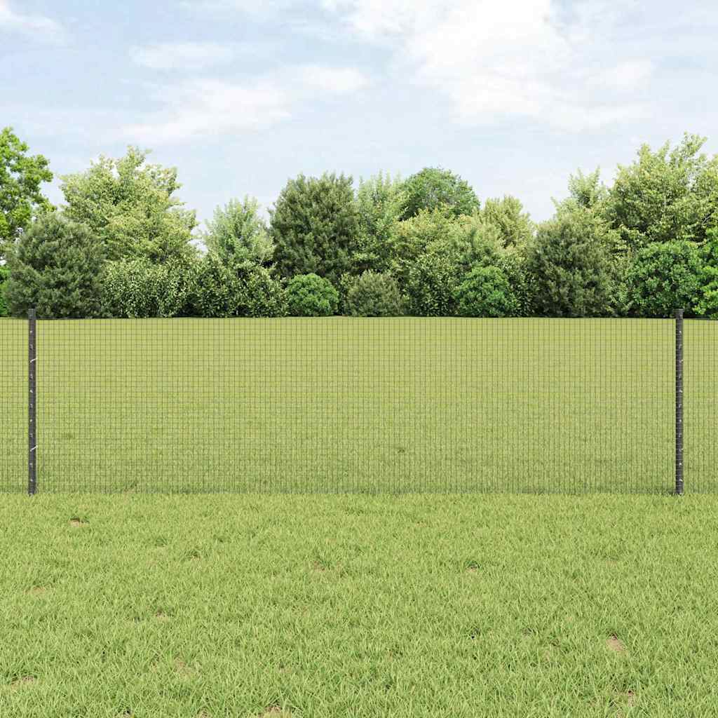 Hek Met Paal 0,6 X 100 M Staal En Pvc Grijs 100 x 0,6 m hek (1,6 x 1,6 cm gaas)